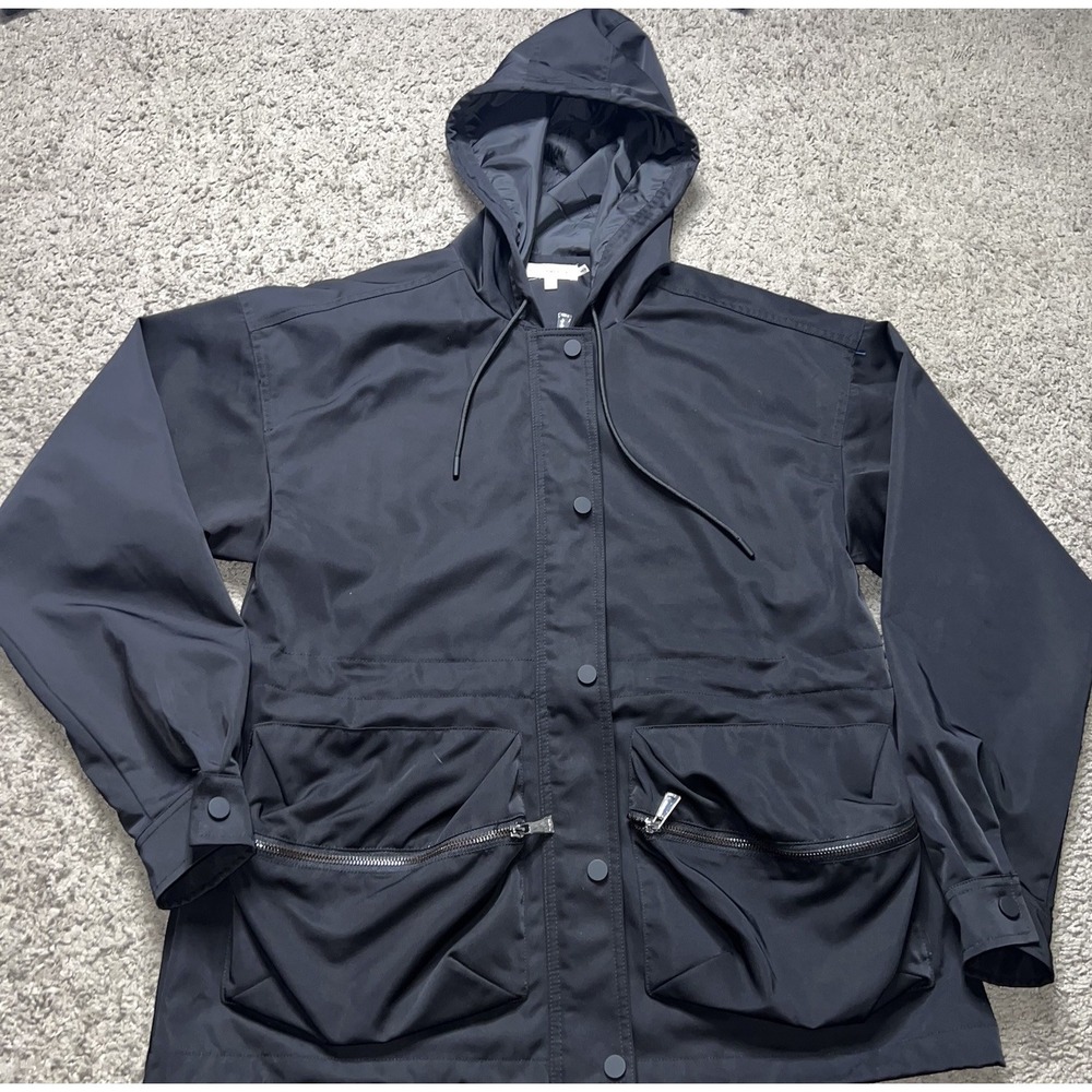 Good American HOODED VOLUME‎ JACKET GP0784 BLACK001 Size 1 [Small]